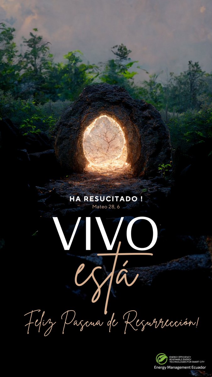 EnergyEcuador's tweet photo. Feliz Pascua de Resurrección!
Él está vivo!  Celebramos la esperanza que nos trajo su Resurrección.    Aleluya! Aleluya! #Pacuas2025 https://t.co/1IAuwHjVzM