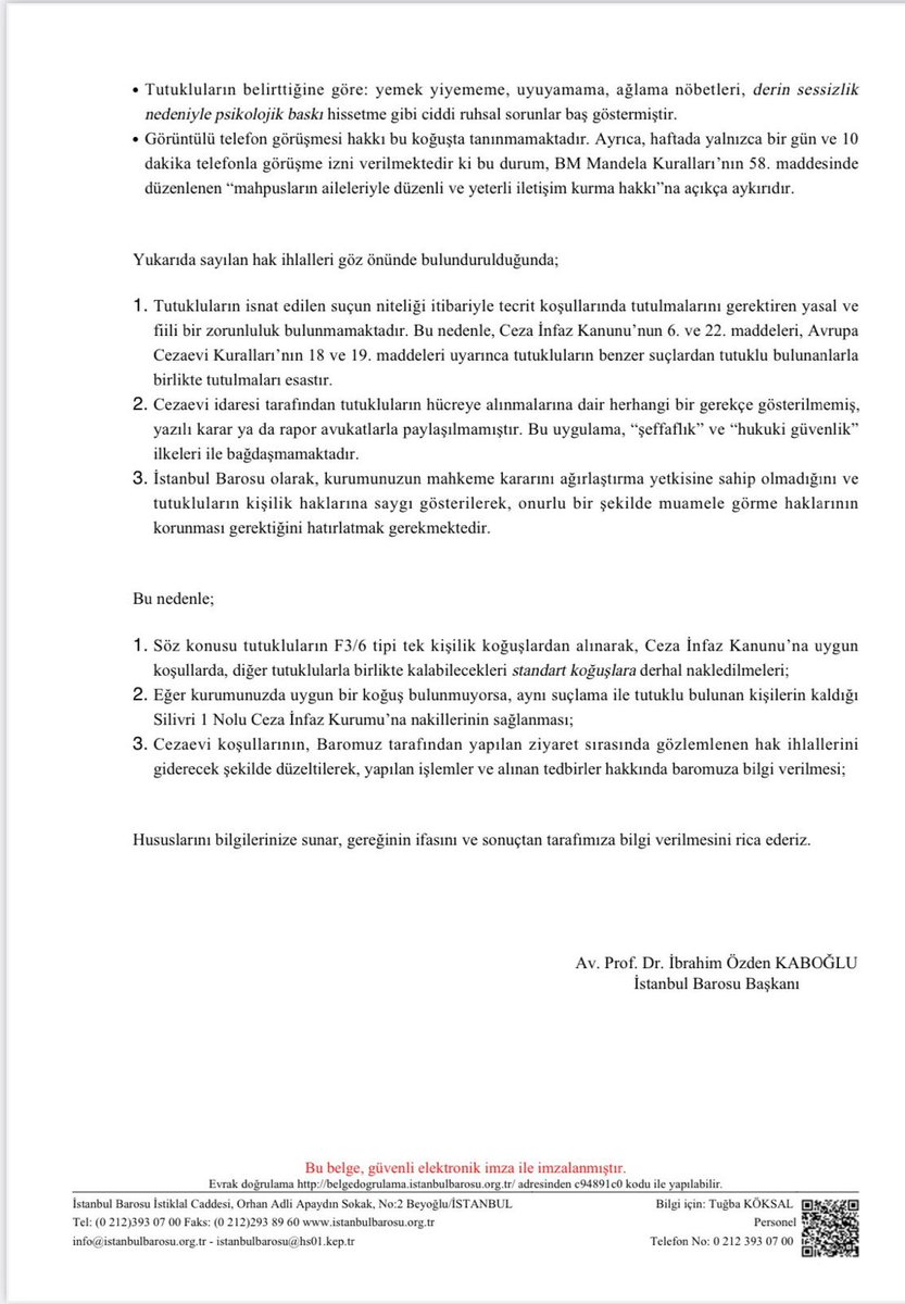 istbarosu's tweet photo. Anayasal haklarını kullandıkları halde haksız olarak tutuklanan gençler, cezaevinde de kötü ortam ve koşullara maruz kaldı. Cezaevi yönetiminin düzeltici önlemler almış olması kayda değer. Yakalamadan, cezaevine giden süreçte ortaya çıkan çok yönlü hak ihlallerine ilişkin İstanbul Barosu raporu 22 Nisan Salı günü saat 12:00’da kamuoyu ile paylaşılıcak.