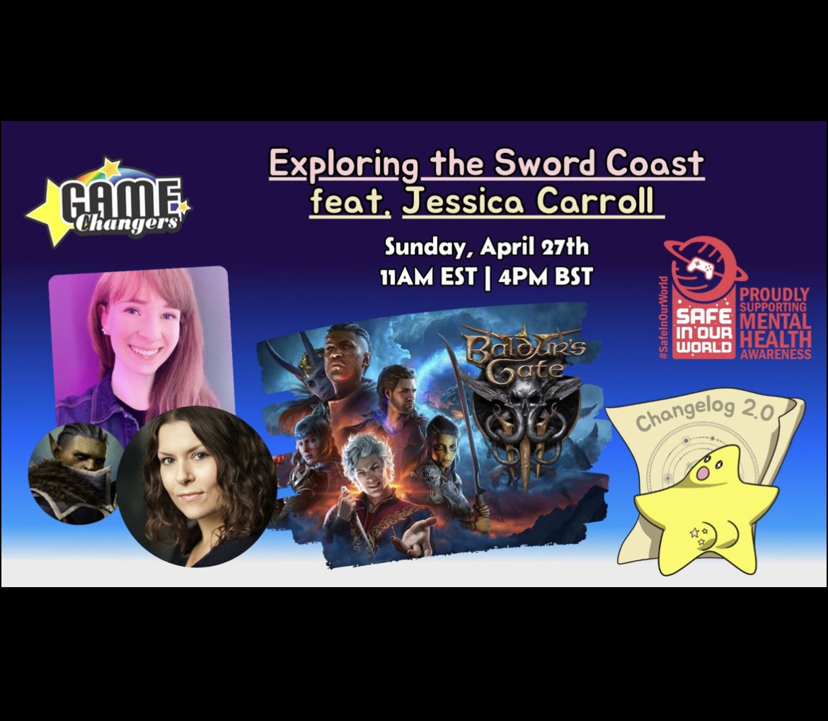 JessCarrollActs's tweet photo. Uh-oh! Here we go! Double Whammy Sunday April 27th! Not one, but TWO chances to catch me making a tit out of myself while raising money for charity! Please come and laugh at me! 5:30pm UK for Game Changers & 7pm UK for Chimera and the Blinded by Faith run 🫶 #zrell #BG3 #twitch https://t.co/evoH4yPjol