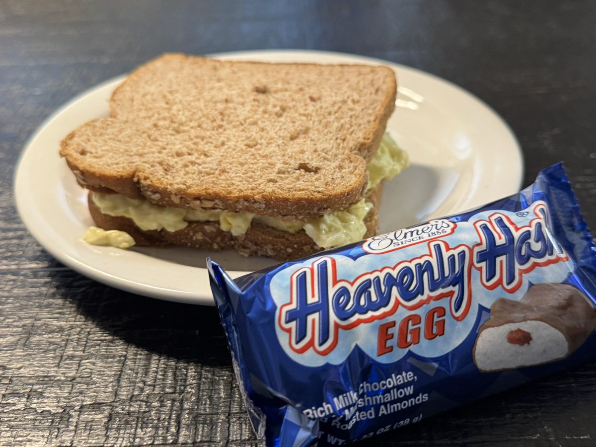 TimSanFillippo's tweet photo. Since I was a kid, this has been the Easter tradition—
Egg salad made from my actual basket eggs, an Elmer’s Heavenly Hash Egg, and a cold glass of milk.
Simple. Sweet. Sacred.
What are some of your favorite Easter traditions?
#EasterMemories #HeavenlyHash #EggSaladSeason https://t.co/4z7WLiUPnk