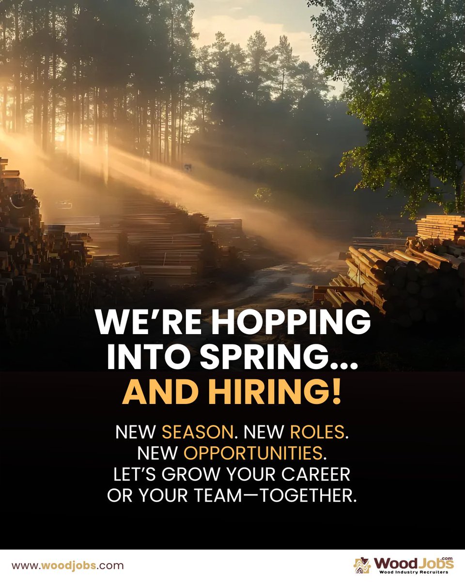 WoodJOBS's tweet image. Hopping into Spring with New Opportunities! 🌸🐇

#Easter2025 #SpringHiring #JobOpportunities #CareerGrowth #NowHiring #EasterFun #SpringSeason #WorkLifeBalance #ProfessionalDevelopment #CareerChange #JobSearch #ResumeTips #InterviewPrep #SpringJobs