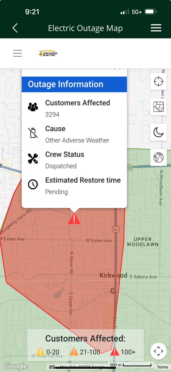 joshuaeshore's tweet photo. @KirkwoodCity there was a little bit of thunderstorms and we have no power, #why https://t.co/UWFDcDa5JE