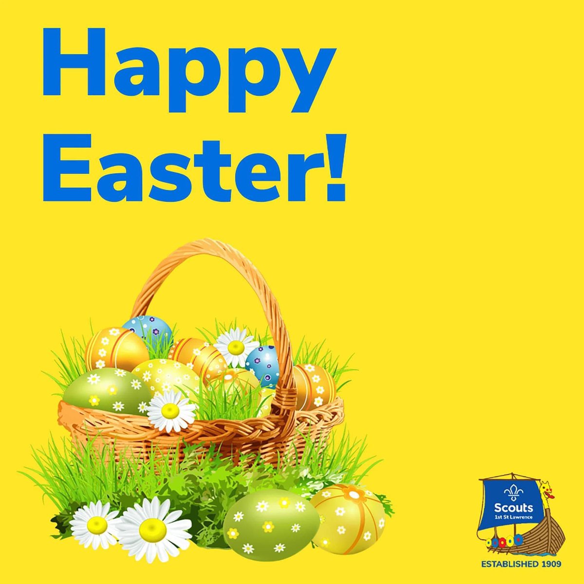 1stStLawrence's tweet photo. Happy Easter from 1st St Lawrence Scout Group! https://t.co/kvAKIiVIyD