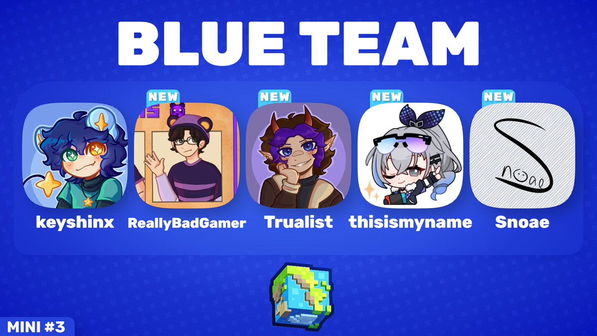 BiomeBattle 🌍 (@biomebattle) on Twitter photo 🫐 Introducing: Blue Team
<a href="/keyshinx/">Key</a> <a href="/ReallyBadGamr/">ReallyBadGamer</a> <a href="/trualist/">Trualist</a> <a href="/UrReadingMyNam3/">UrReadingMyName</a> <a href="/SnoaeCone/">Snoae</a>
Watch them compete in BiomeBattle Mini #3
April 27th at 7:00pm BST // 2:00pm EDT 🫐 Introducing: Blue Team
<a href="/keyshinx/">Key</a> <a href="/ReallyBadGamr/">ReallyBadGamer</a> <a href="/trualist/">Trualist</a> <a href="/UrReadingMyNam3/">UrReadingMyName</a> <a href="/SnoaeCone/">Snoae</a>
Watch them compete in BiomeBattle Mini #3
April 27th at 7:00pm BST // 2:00pm EDT