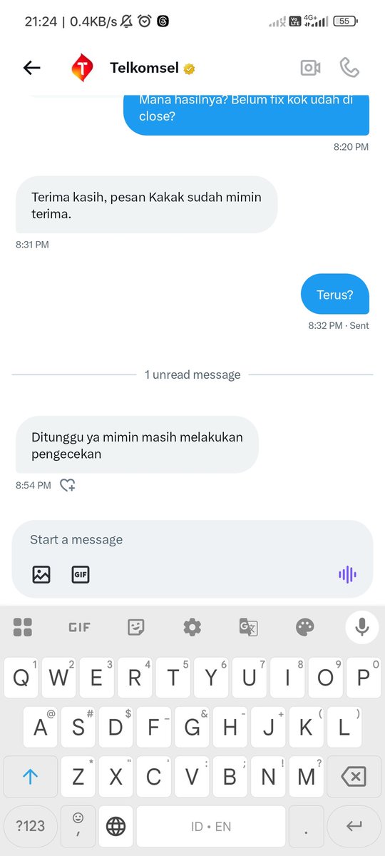 bkukuhn's tweet photo. @Telkomsel Balasan model apa kek gini min min https://t.co/fXaAJdMAza