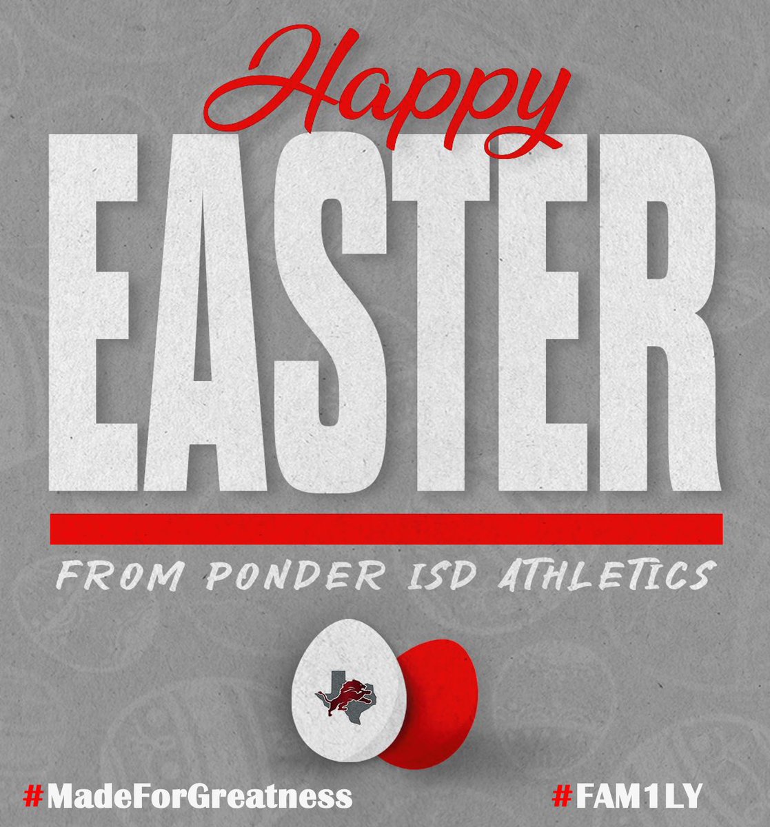 Happy Easter from Ponder Lion Athletics! 
HE ROSE!! #FAM1LY #MadeForGreatness
<a href="/ponderisdlions/">Ponder ISD</a> <a href="/Ponder_Track/">Ponder Track</a> <a href="/Ponder_Golf/">Ponder Golf</a> <a href="/Ponder_Baseball/">Ponder High School Baseball</a> <a href="/PonderHoops/">Ponder Basketball</a> <a href="/PonderVb/">Ponder Lady Lion Volleyball</a> <a href="/pondergirlsbb/">Ponder Lady Lions Basketball</a> <a href="/PonderSftball/">Ponder Lady Lion Softball</a> <a href="/PonderLionPride/">PONDER FOOTBALL</a> <a href="/PonderLift/">ponder powerlifting</a>