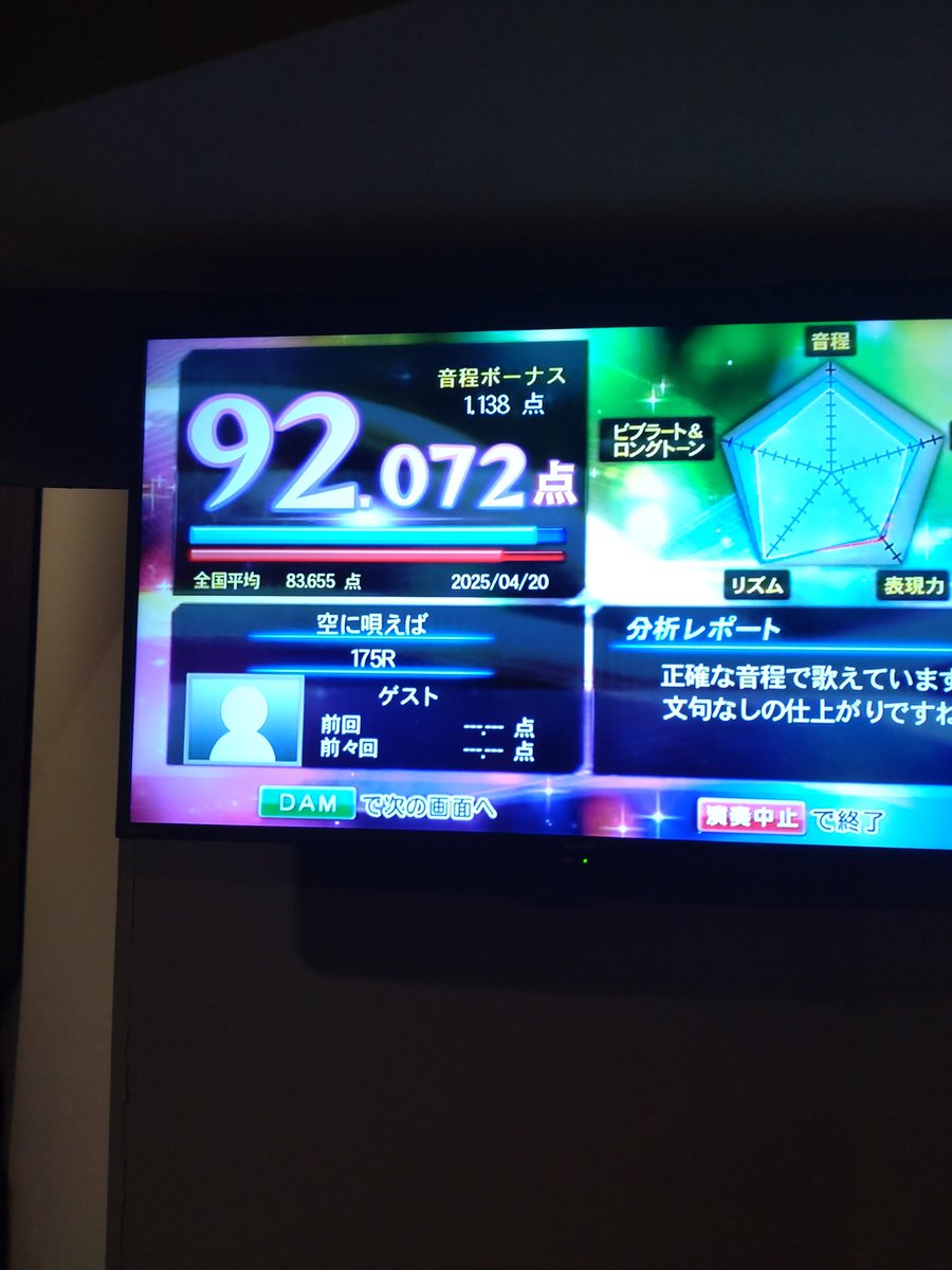 カラオケ熱唱したら

何か不思議な数字が出ました❤️