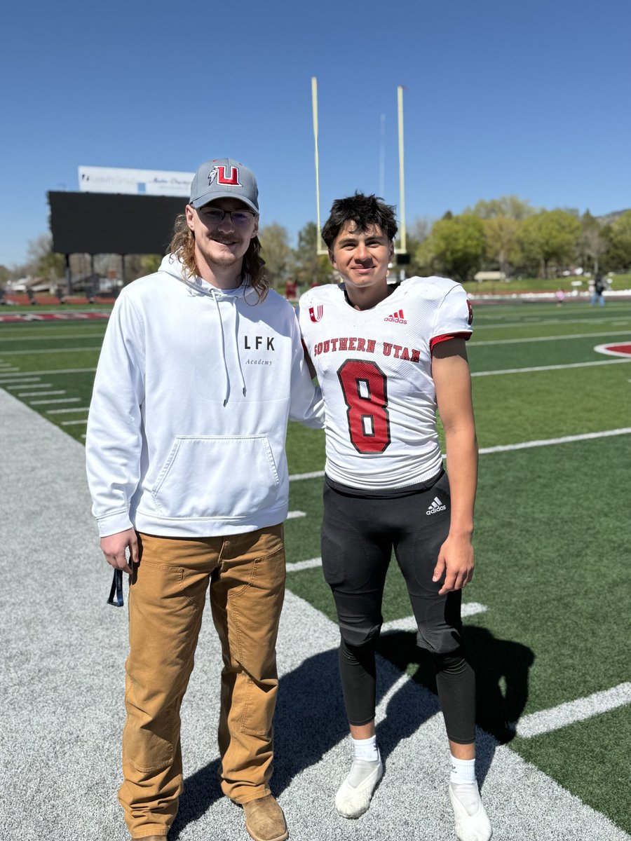 Last Frontier Kicking Academy (@lfkacademy) on Twitter photo Southern Utah spring game. This is what 4 years of trusting our teachings and doing things the right way looks like. Santi is very deserving of this opportunity. Can’t wait to continue to work during his college career! <a href="/amezcua_sa18/">Santiago Amezcua</a> Southern Utah spring game. This is what 4 years of trusting our teachings and doing things the right way looks like. Santi is very deserving of this opportunity. Can’t wait to continue to work during his college career! <a href="/amezcua_sa18/">Santiago Amezcua</a>