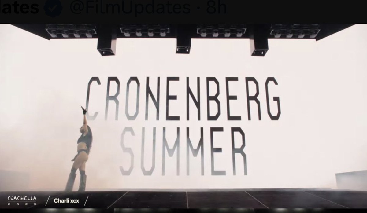 So maybe we're starting with Cronenberg Spring, but we can keep the film in theaters a while to make sure Charli is correct here