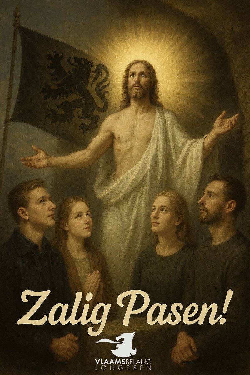 vbjongeren's tweet image. Pasen is méér dan enkel paaseitjes en chocolade.
Het is het feest van de hoop, van het licht dat sterker is dan de duisternis. Met Pasen herdenken we de verrijzenis van Jezus Christus – een moment van diepe betekenis voor onze beschaving en cultuur.
Zalig Pasen!