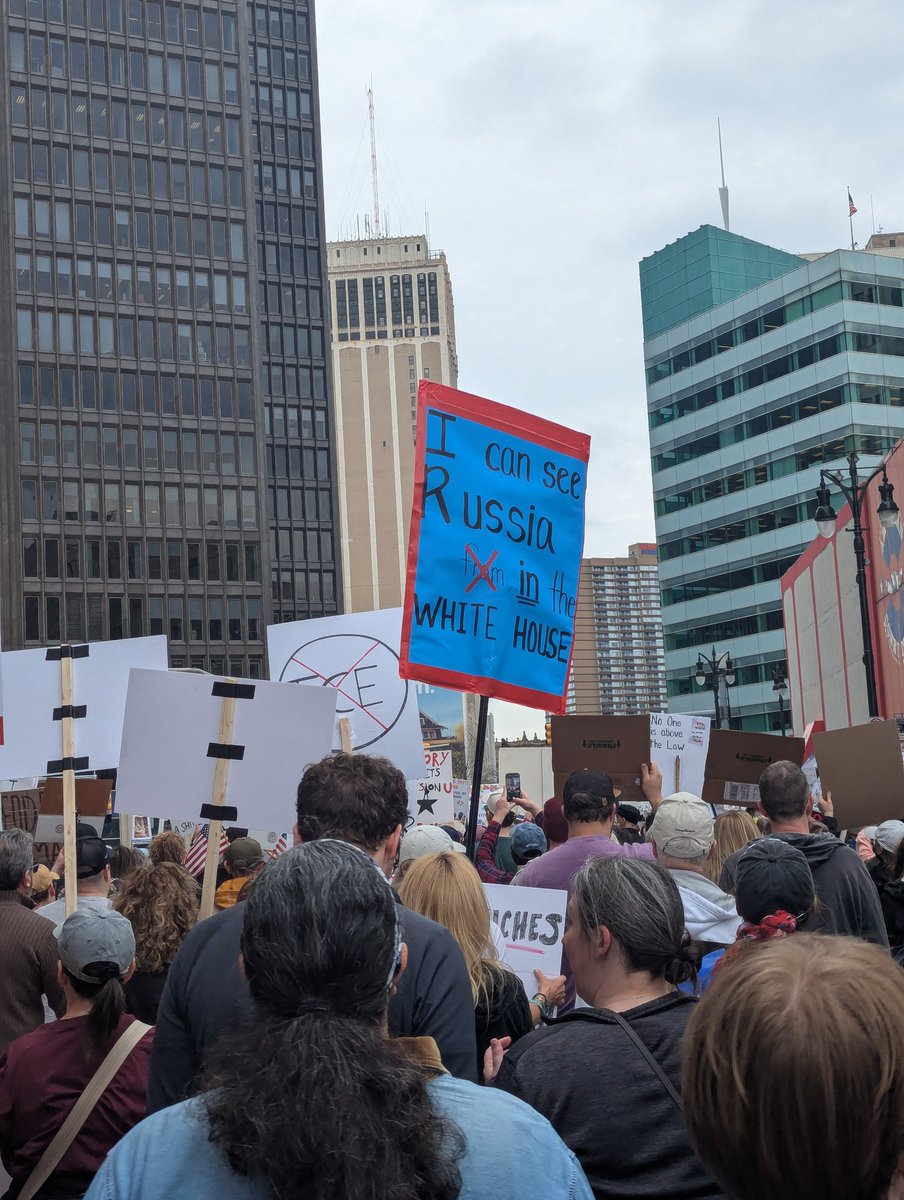 BrittH's tweet photo. Detroit vs. Fascism 2025 #50501Movement #NoKings #FDT #Detroit #April19th #fuckfacists #OurStreets https://t.co/9QMTcB5cxu