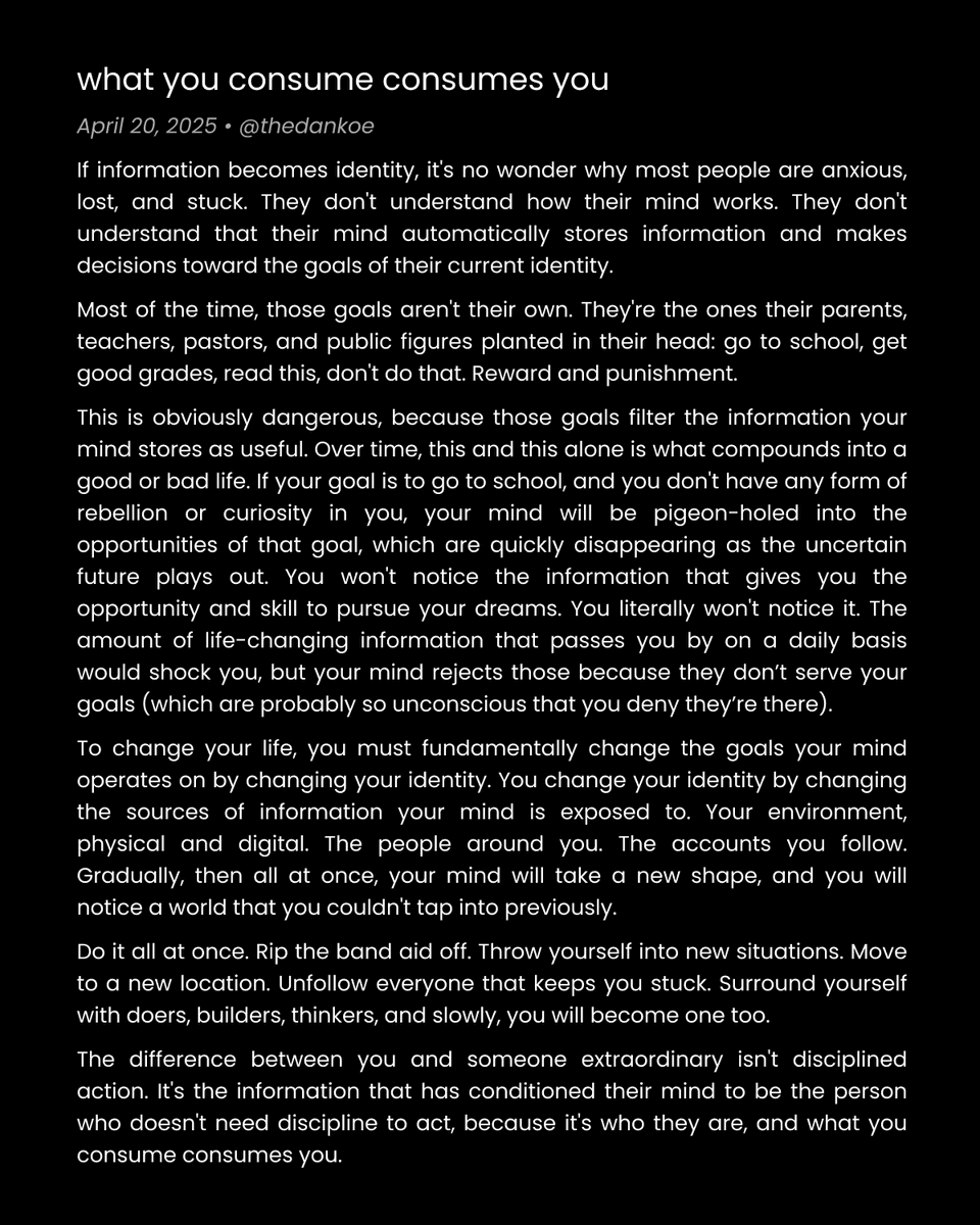 what you consume, consumes you