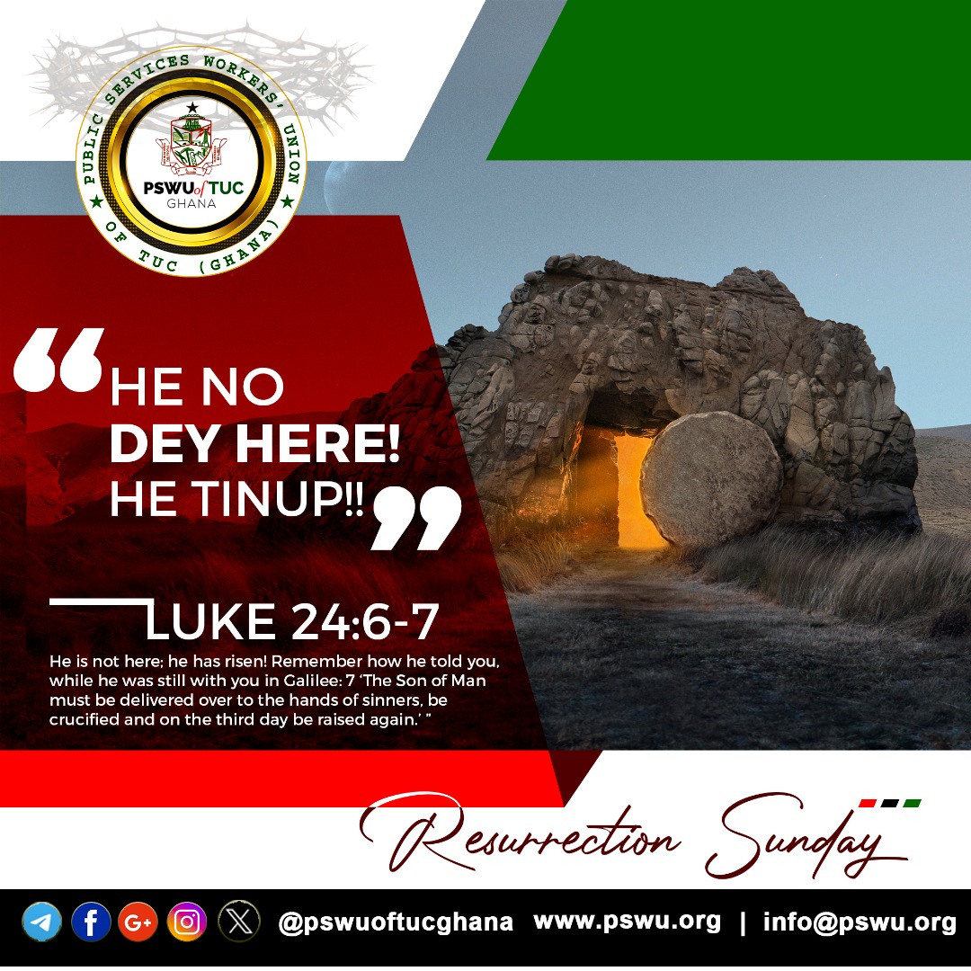 pswuoftucghana's tweet photo. PSWU OF TUC GHANA
❤🖤🤍💚
May the promise of new beginnings that comes along with Easter bring you loads of love and laughter.
Let the joy of His resurrection lift our spirits from loneliness and darkness.
Have a memorable *Resurrection Sunday*
...joy in serving the people
#pswu https://t.co/FAbsbB59Ah