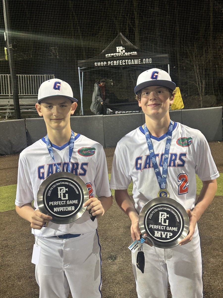 Congratulations to the Northeast Gators on winning the 13u Perfect Game New England Championship Tournament! The Gators won all 5 games. Luke Lederhos was your MVP Pitcher &amp; Max Hunt received the overall  MVP Award!