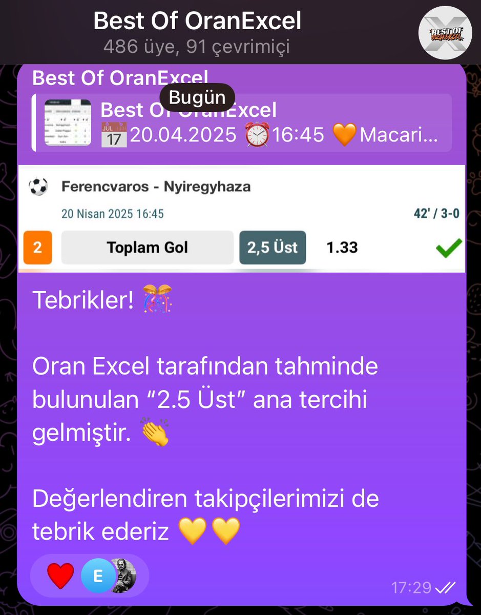 Best Of OranExcel (@bestoforanexcel) on Twitter photo Tebrikler! 🎊
<a href="/oranexcel/">ORAN EXCEL</a> tarafından tahminde bulunulan “2.5 Üst” ana tercihi gelmiştir. 👏
Best of Oranexcel katılımcılarının maçları için: t.me/+Q4ZCo_qceIMxM… Tebrikler! 🎊
<a href="/oranexcel/">ORAN EXCEL</a> tarafından tahminde bulunulan “2.5 Üst” ana tercihi gelmiştir. 👏
Best of Oranexcel katılımcılarının maçları için: t.me/+Q4ZCo_qceIMxM…