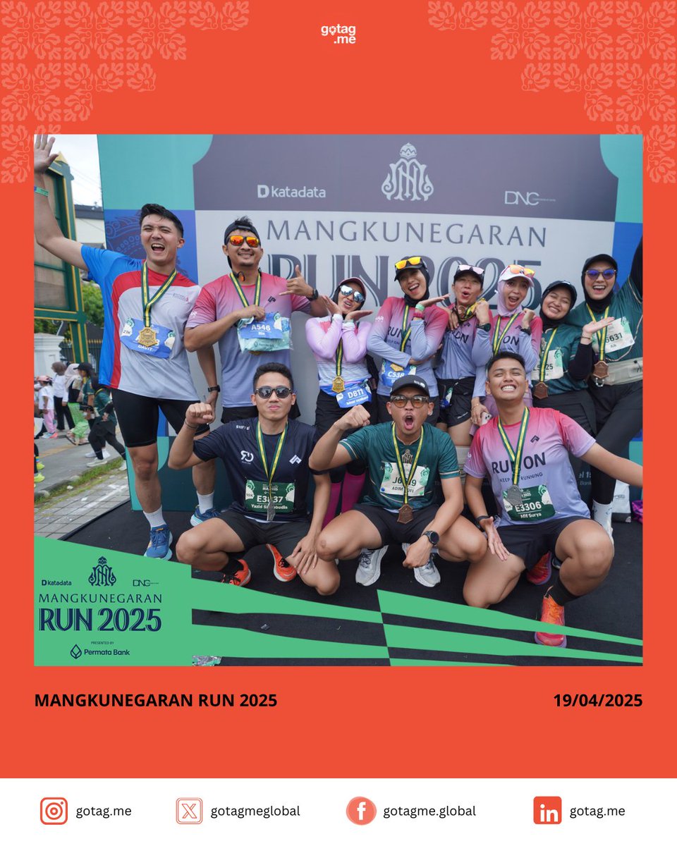 gotagmeglobal's tweet photo. Sugeng rawuh wonten Solo, kanca pelari!✨

Semangat @mangkunegaran_run pada 19 April 2025 kembali mengalir hangat dan penuh energi. Tahun ini, gegap gempita terasa lebih meriah, jumlah peserta meningkat tajam dibandingkan tahun sebelumnya. https://t.co/pzrTqUvzso