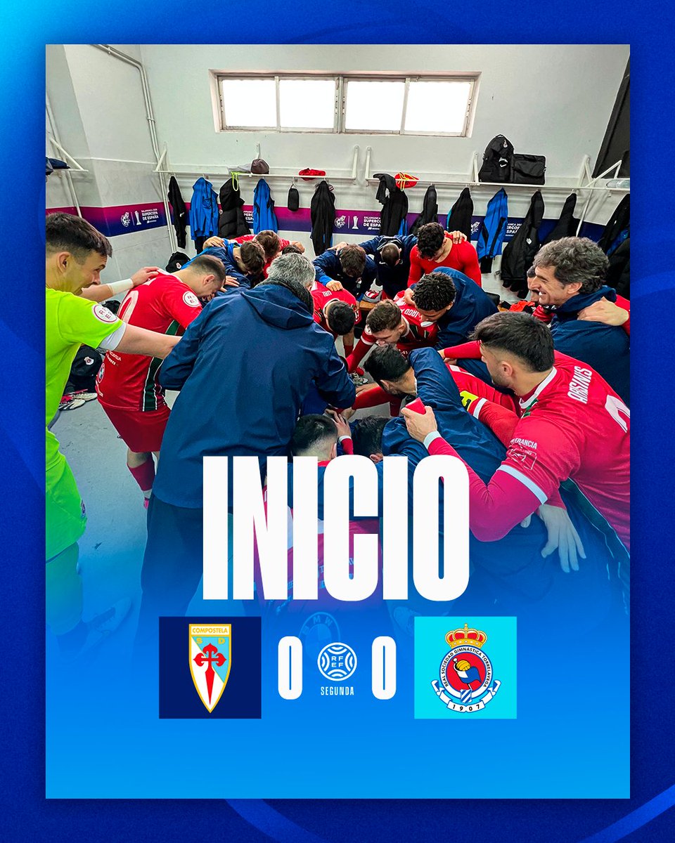 RSGimnastica's tweet photo. ▶️ ¡Comienza el partido en Santiago!

@SD_Compostela 0 - 0 #RSGimnastica

🖥️ Sigue el partido, en directo, a través de https://t.co/fW9VcXFqhp

#UnaSociedadReal #SegundaFederacion https://t.co/dyHZmmXKkZ