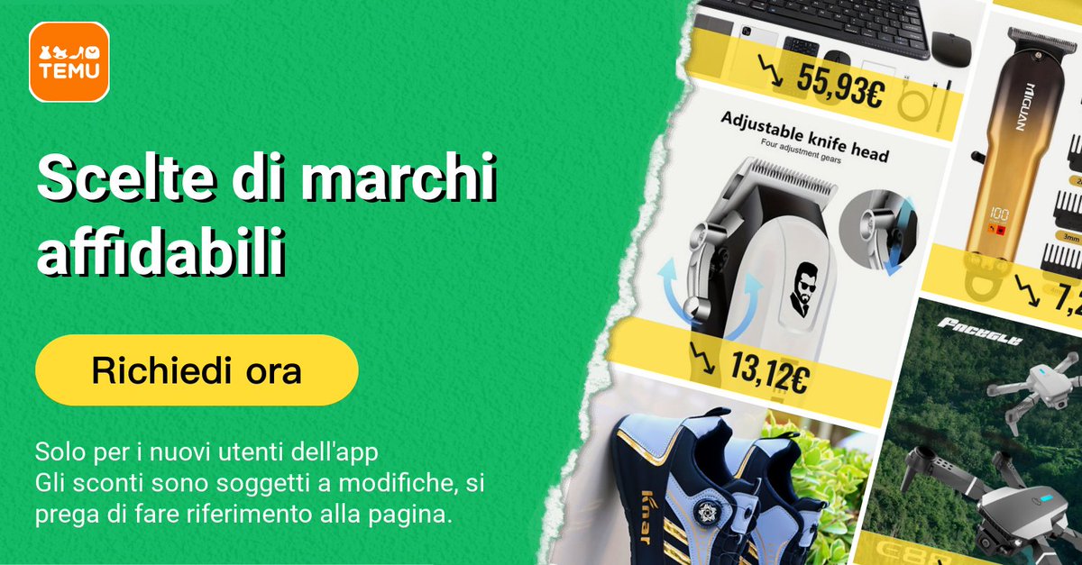 onelovebf's tweet photo. @shoptemu
Scopri offerte straordinarie! Clicca su https://t.co/GaPttKJBod per esplorare Scelte di marchi affidabili e richiedere il pacchetto di buoni di 100€. Ottieni sconti imbattibili ovunque e in qualsiasi momento. Non esitare di più: agisci subito e risparmia alla grande! https://t.co/a0DQtEznoM