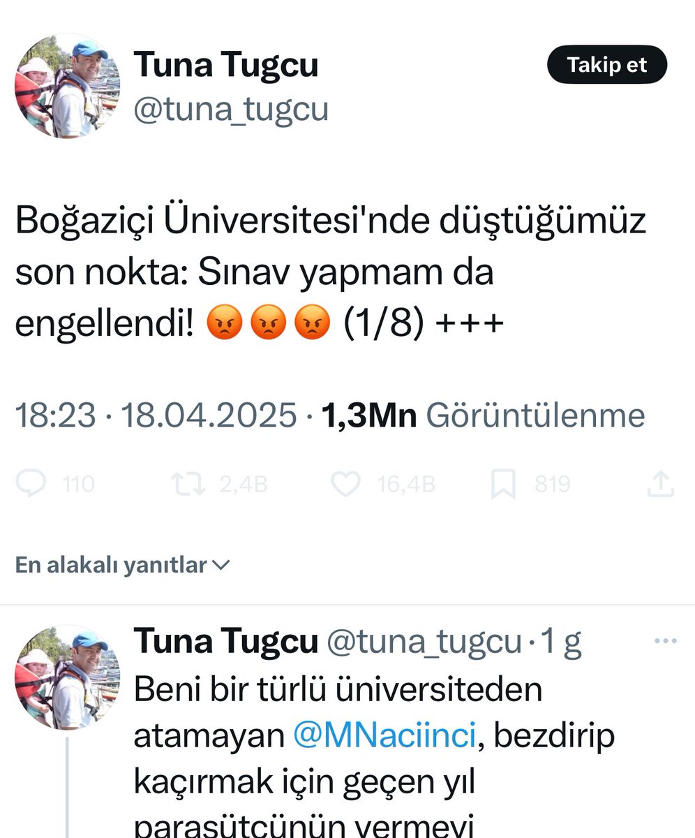▪️Aşağıdaki tweeti ve yanlış bilgiyi tam 1 milyon 300 bin kişi görmüş.

▪️Doğru ayağa kalkana kadar yanlış dünyayı dolaşıyor ama gerçeğin bilinmesinde fayda var. 

▪️Tweeti yazan kişi Boğaziçi Üniversitesinden Prof.Dr. Tuna Tuğcu.. Kendi ifadesiyle “Boğaziçi direnişi” ekibinden.