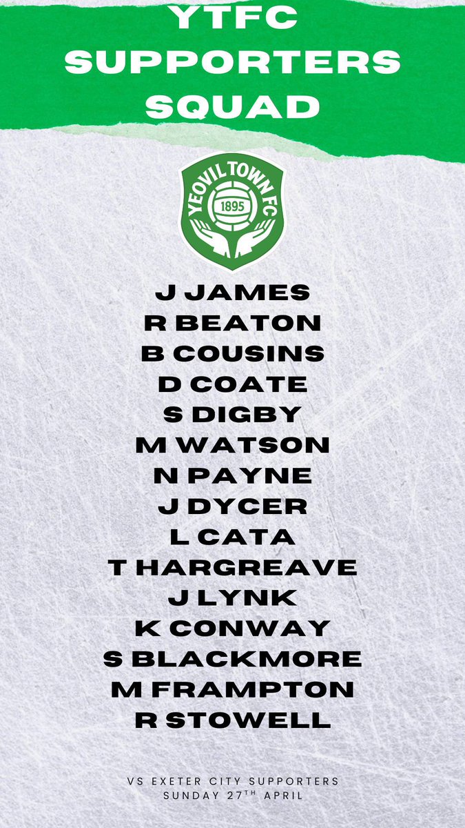 YeovilTownSupporters (@ytsfc1) on Twitter photo Our traveling squad heading to <a href="/OfficialECFC/">Exeter City FC</a> to face <a href="/ExesupportersFC/">Exeter City Supporters Team</a> a week today for the <a href="/as9foundation/">Adam Stansfield foundation</a> memorial trophy! Our traveling squad heading to <a href="/OfficialECFC/">Exeter City FC</a> to face <a href="/ExesupportersFC/">Exeter City Supporters Team</a> a week today for the <a href="/as9foundation/">Adam Stansfield foundation</a> memorial trophy!