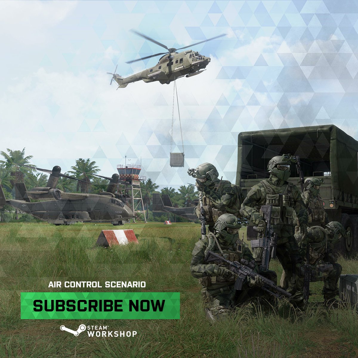 Our Playable Content+ mod for #Arma3 Western Sahara and Reaction Forces has been updated with a new Air Control scenario set on Tanoa! It’s still in beta and a bit tougher than usual—especially at the start. Give it a try and share your feedback!
👉 steamcommunity.com/sharedfiles/fi…