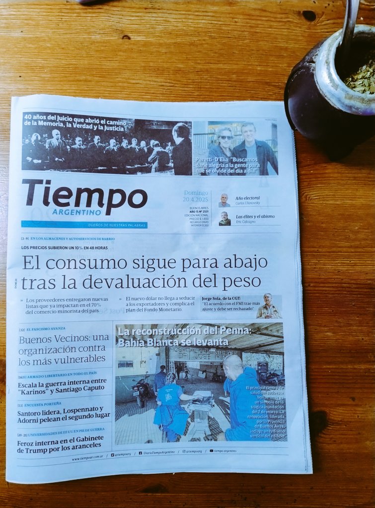 aracalacana's tweet photo. Tiempo Argentino (@tiempoarg) cumplió nueve años como cooperativa de periodistas. Felicitaciones y felicidades! Está es su edición de hoy https://t.co/4pg1MJesEf