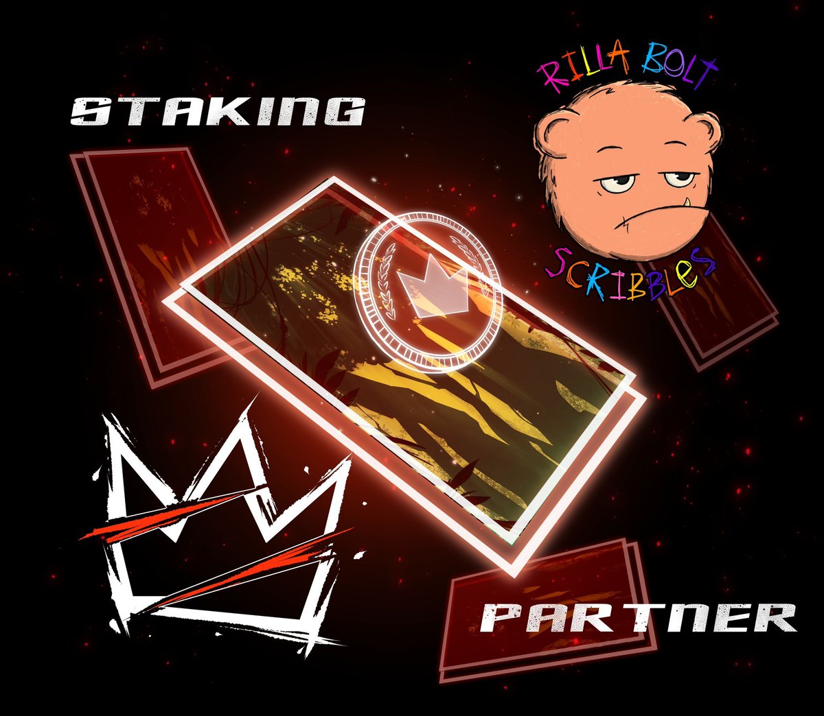 🚨 RillaBolt x Jungle Kingz — Staking is Live! 🐾👑

We’re officially partnering with <a href="/junglekingz_/">JUNGLE KINGZ</a>  in their $KINGZ staking program!

📈 Hold 1 RillaBolt Scribble + 1 Jungle Kingz to activate a bonus multiplier.

And that’s not all:

You can also hold multiple NFTs from the same
