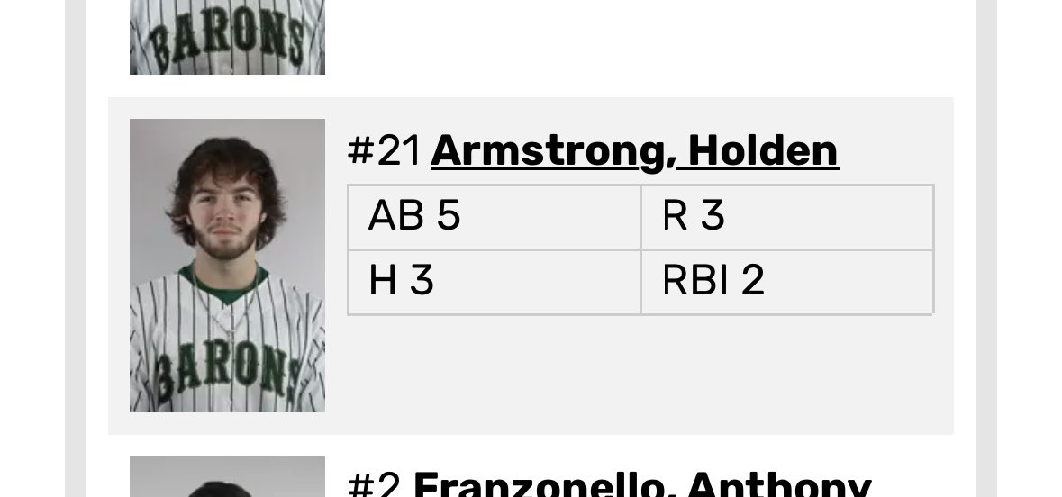 harmstrong_21's tweet photo. 3 for 5 with a double, walk, 2 RBI’s and 3 runs against Grove City college https://t.co/R1M6km56ij