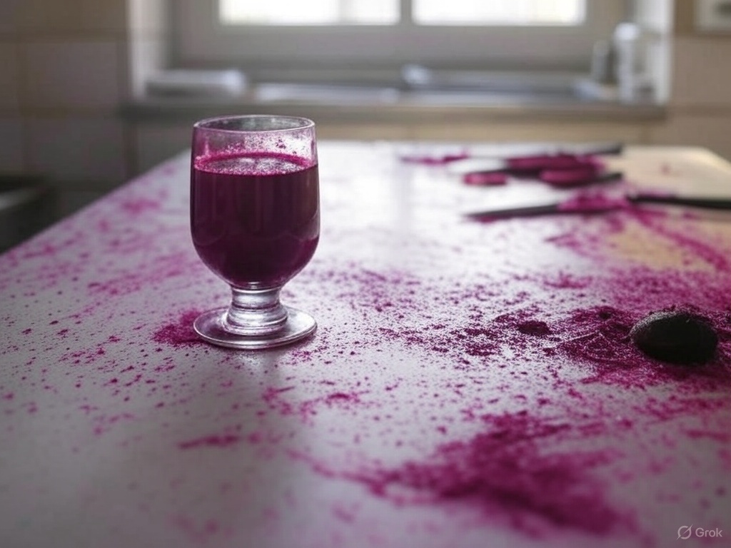 JuicerOne's tweet photo. The 'Beetroot Stain Spectacular': Load up on beetroot 💜 and watch the colour chaos (and potent antioxidants!) unfold! Juice looks amazing 🎨, your counter might not. Worth it for the drama! 😉 #BeetrootMagic #StainAlert https://t.co/xVjtqkC4UG