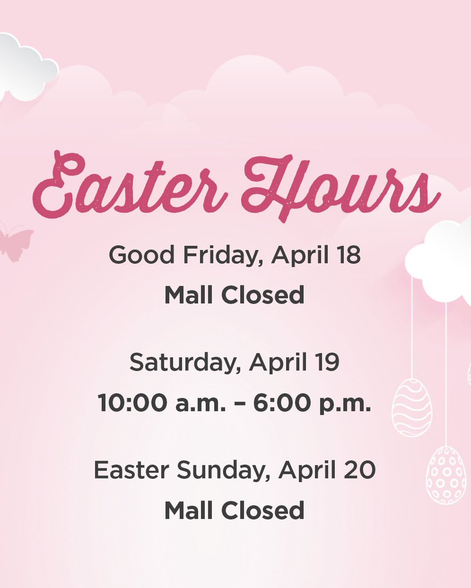 devonshiremall's tweet image. Wishing everyone and their families a Happy Easter! We will be closed today #devonshirestyle #happyeaster #mallclosed