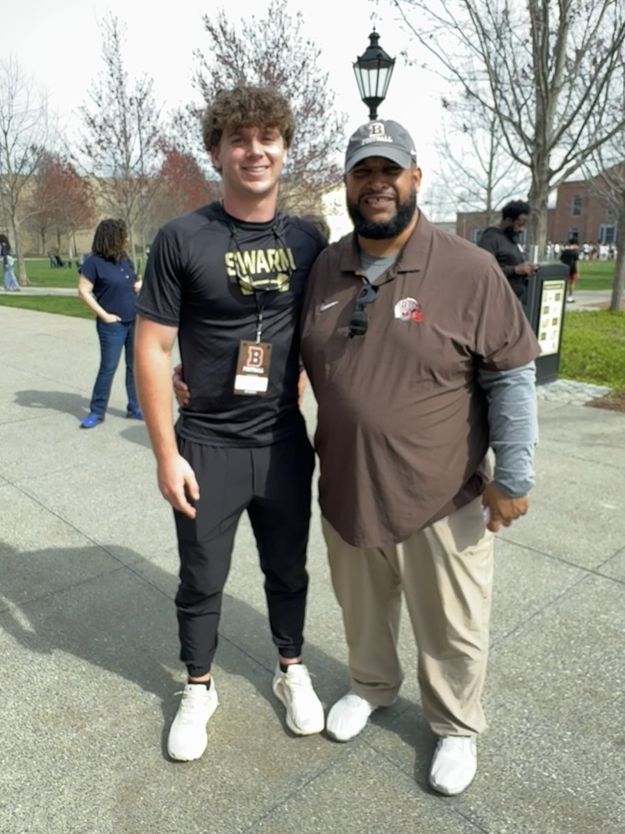 Thank you again coaches for yesterday’s visit! I look forward to camping out!@BrownU_Football <a href="/BrownHCPerry/">James Perry '00</a> <a href="/Coach_Mul/">Dan Mulrooney</a> <a href="/CoachW_Edwards/">Willie Edwards</a> <a href="/Jblackcky44/">Joey Blackmore</a> <a href="/TerryMotl/">Terry Motl</a> <a href="/_CoachBrewer/">THE POWER OF ENTHUSIASM</a> <a href="/RecruitGeorgia/">Recruit Georgia</a>