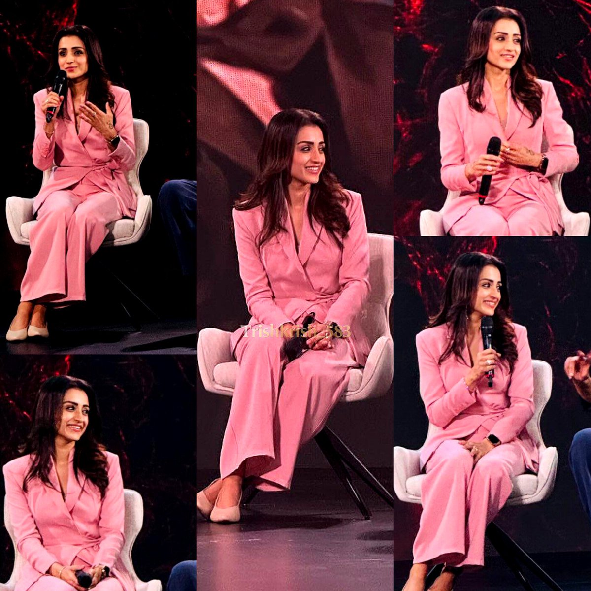 Trishkrish_583's tweet photo. 🩷 @trishtrashers redefining boss energy—elegant, fierce, and effortlessly iconic in pink😍

#ThugLife press meet 

#trishakrishnan #southqueen https://t.co/js9UDAL49V