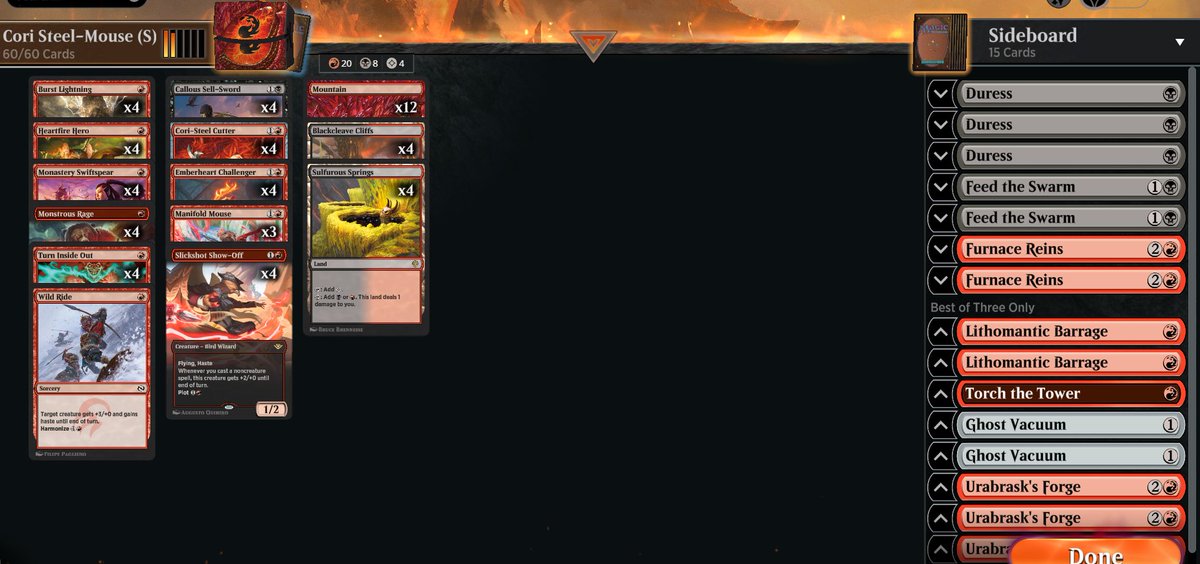 Went on a Diamond -> Mythic run last night on stream because Cori-Steel Cutter is busto. 

Silly cards are silly. Decklist in ALT!

<a href="/fireshoes/">Robert Taylor🔥</a> <a href="/PizzaBoxMTG/">PizzaBoxMTG</a> <a href="/MagicJank/">MagicJank</a>