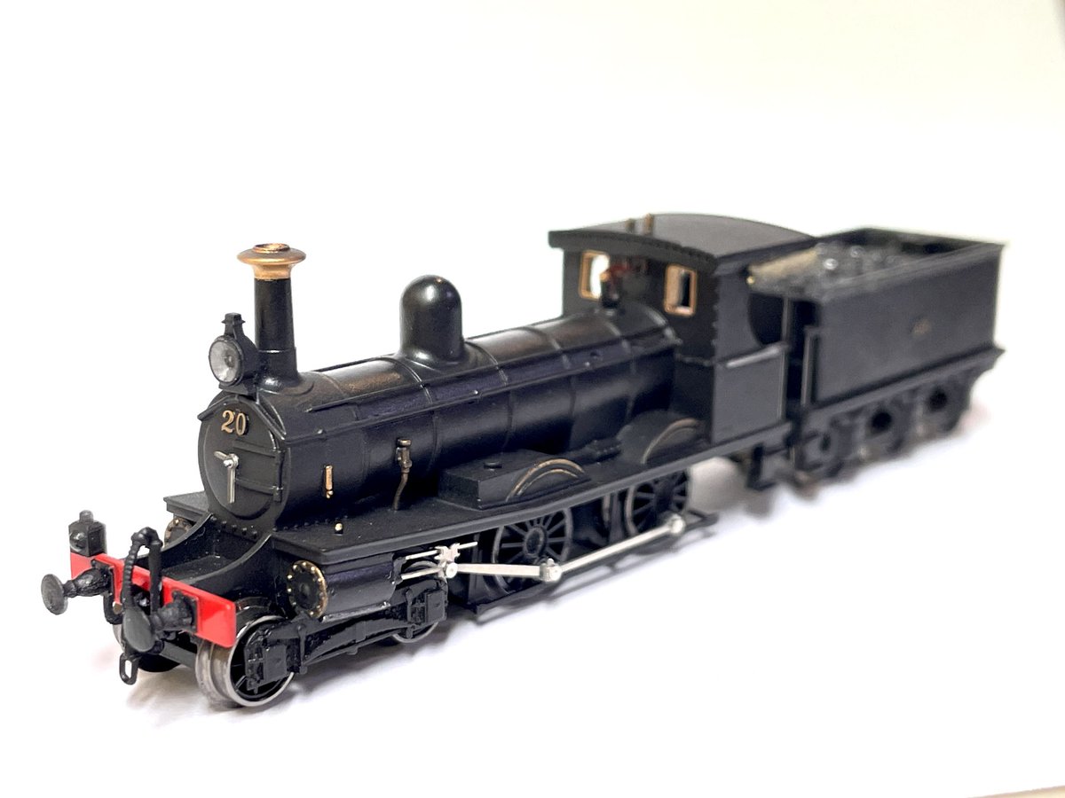 star21_319's tweet image. #明治時代の列車
旧山陽鉄道
国鉄5400形 完成‼️
ワールド工芸150形動力とアルモデル三軸ロコの下回りを使いました。
チャームポイントは大きな前部標識灯と、機関室の布カーテンです。
3DプリントのNゲージ古典機は、5230、7700、450に続き4作目です。