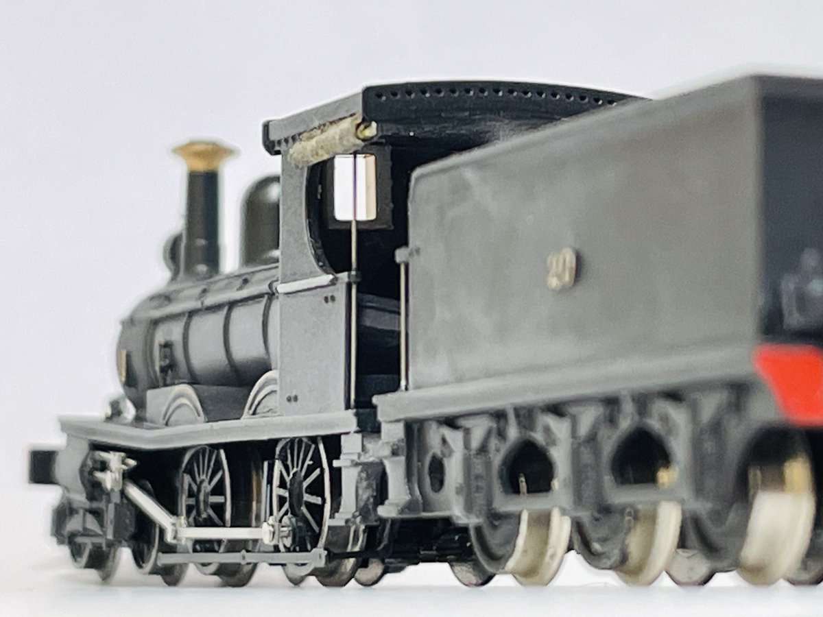 star21_319's tweet image. #明治時代の列車
旧山陽鉄道
国鉄5400形 完成‼️
ワールド工芸150形動力とアルモデル三軸ロコの下回りを使いました。
チャームポイントは大きな前部標識灯と、機関室の布カーテンです。
3DプリントのNゲージ古典機は、5230、7700、450に続き4作目です。