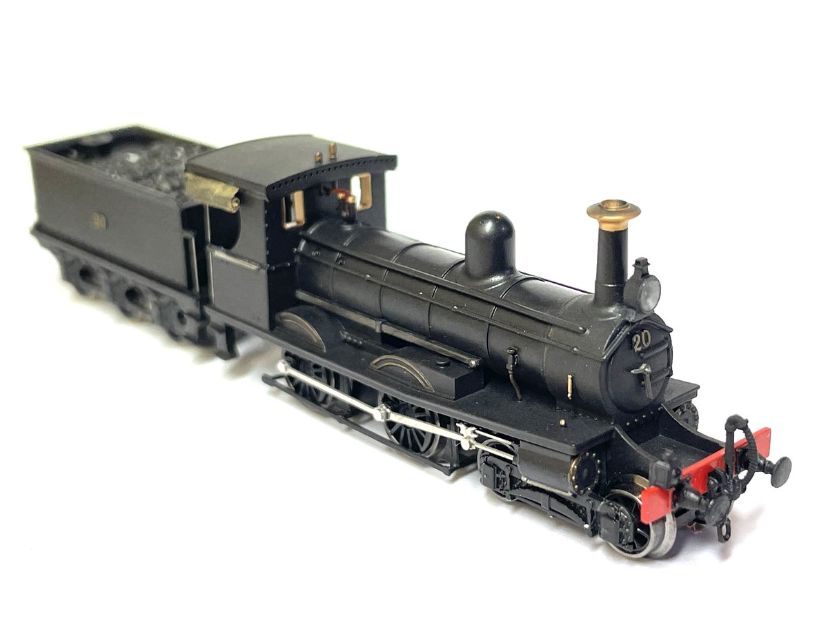 star21_319's tweet image. #明治時代の列車
旧山陽鉄道
国鉄5400形 完成‼️
ワールド工芸150形動力とアルモデル三軸ロコの下回りを使いました。
チャームポイントは大きな前部標識灯と、機関室の布カーテンです。
3DプリントのNゲージ古典機は、5230、7700、450に続き4作目です。