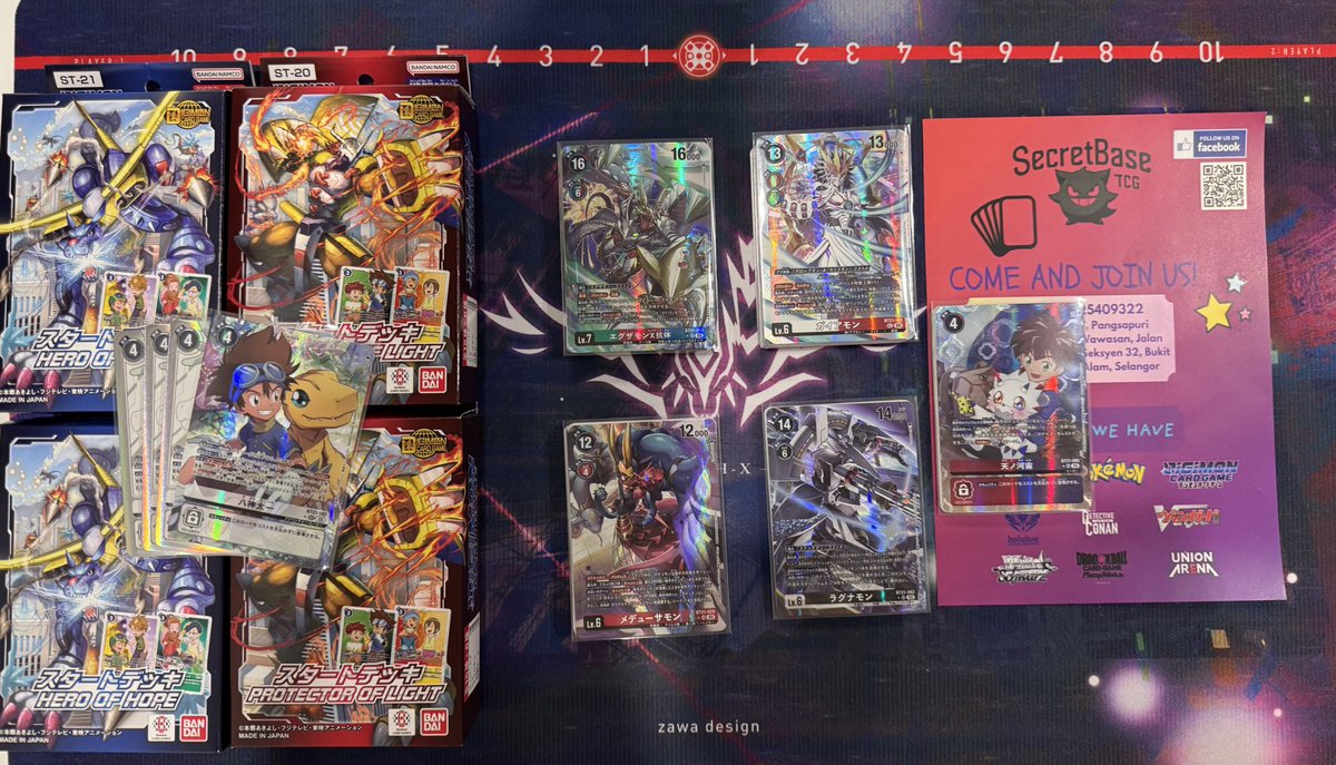 Thank you Secretbase TCG for sponsoring me all my BT21 decks!!! Best shop with the largest Digimon singles in KL!!

Anyone interested in their singles can checkout their website. Link is down below!!

secretbasetcg.com