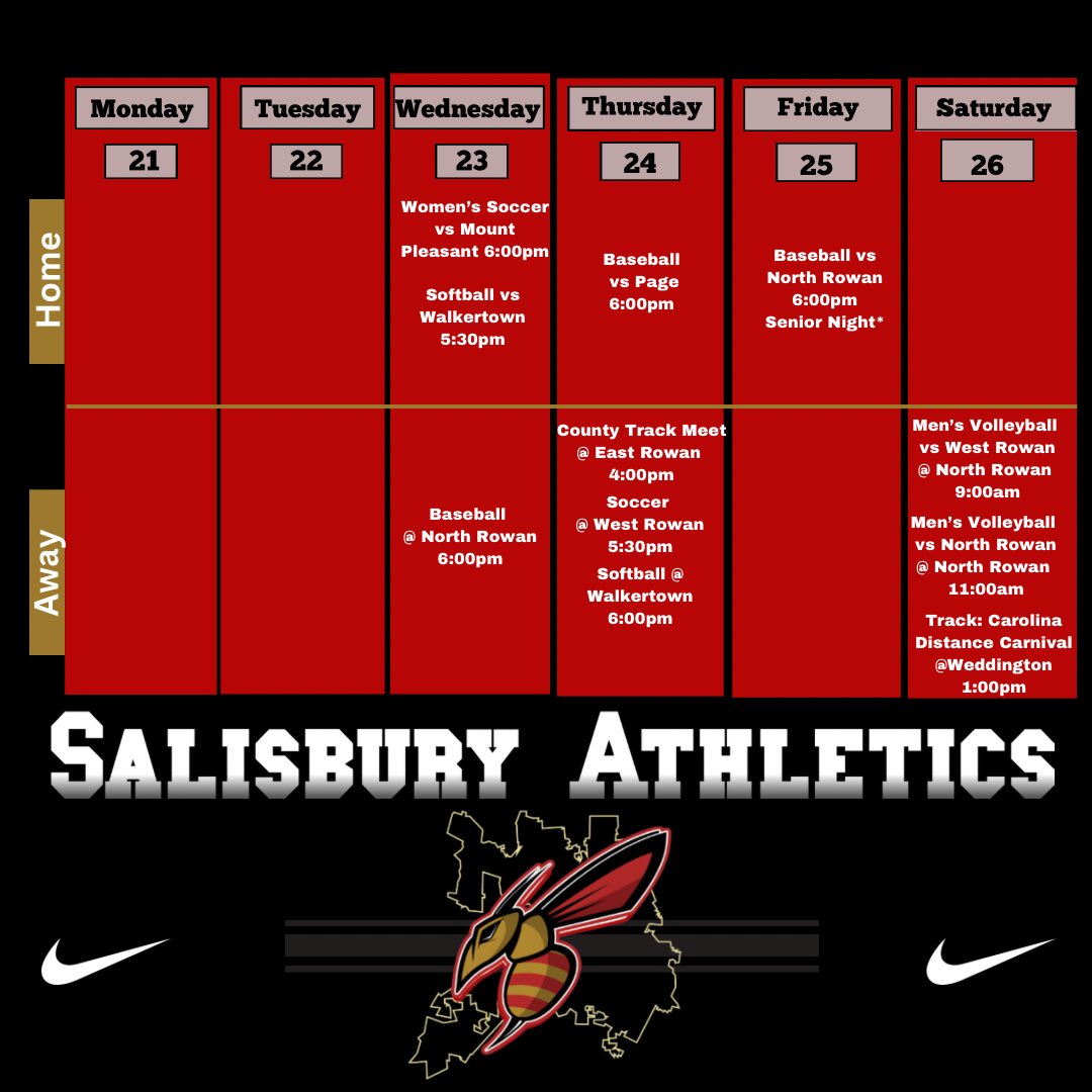 SHS_Hornets's tweet photo. This weeks athletic schedules https://t.co/1848CCHbjt