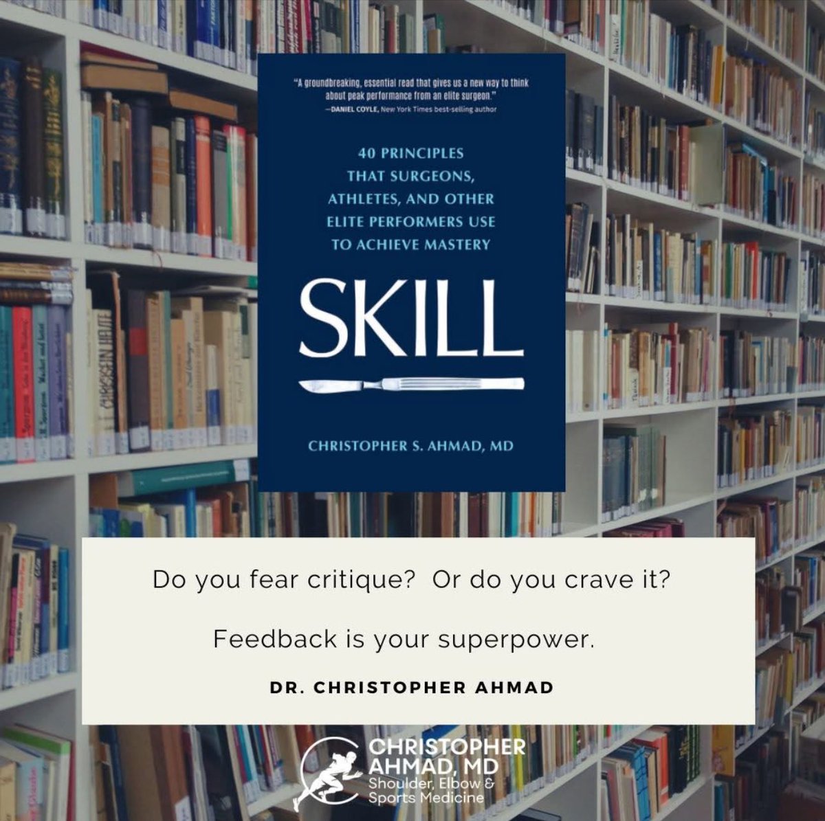 drchrisahmad's tweet photo. Do you fear critique? Or do you crave it? π§
The best don't avoid feedback---they seek it aggressively. Growth lives in the detailsβοΈ
Go for it.
#SeekFeedback #LevelUp #MindsetMatters #StaySharp #PracticeWithPurpose #SkillMastery #DeliberatePractice #Skill #Mastery #Performance π
**** Learn more:
SKILL: The Book https://t.co/4IjTEiT5MS π
Visit my Website: https://t.co/TM4Wg9NZj6 β
Schedule Appointment: https://t.co/8v33V6pCPO π¨ββοΈ