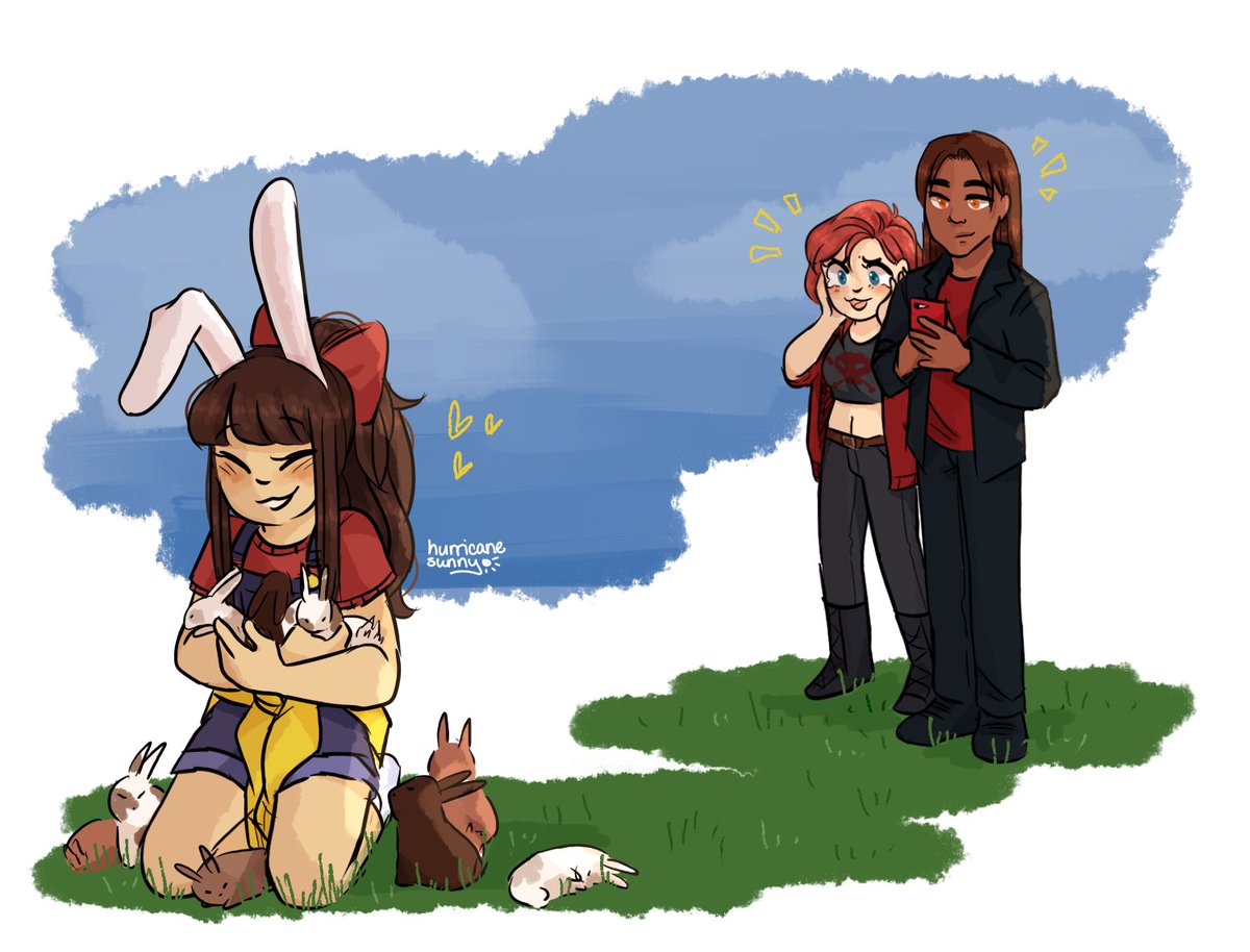 ScapegoatComics's tweet photo. Happy Easter everyone! 🐣 🐰

Fifi, our bunny girl gets to spend time with her fellow bunnies for bunny Christmas whilst her non bunny mom and uncle record for posterity

Fifi belongs to @LeysaHillman

#easter #happyeaster #bunnies #ocart #oc https://t.co/o5HEFGJNp0