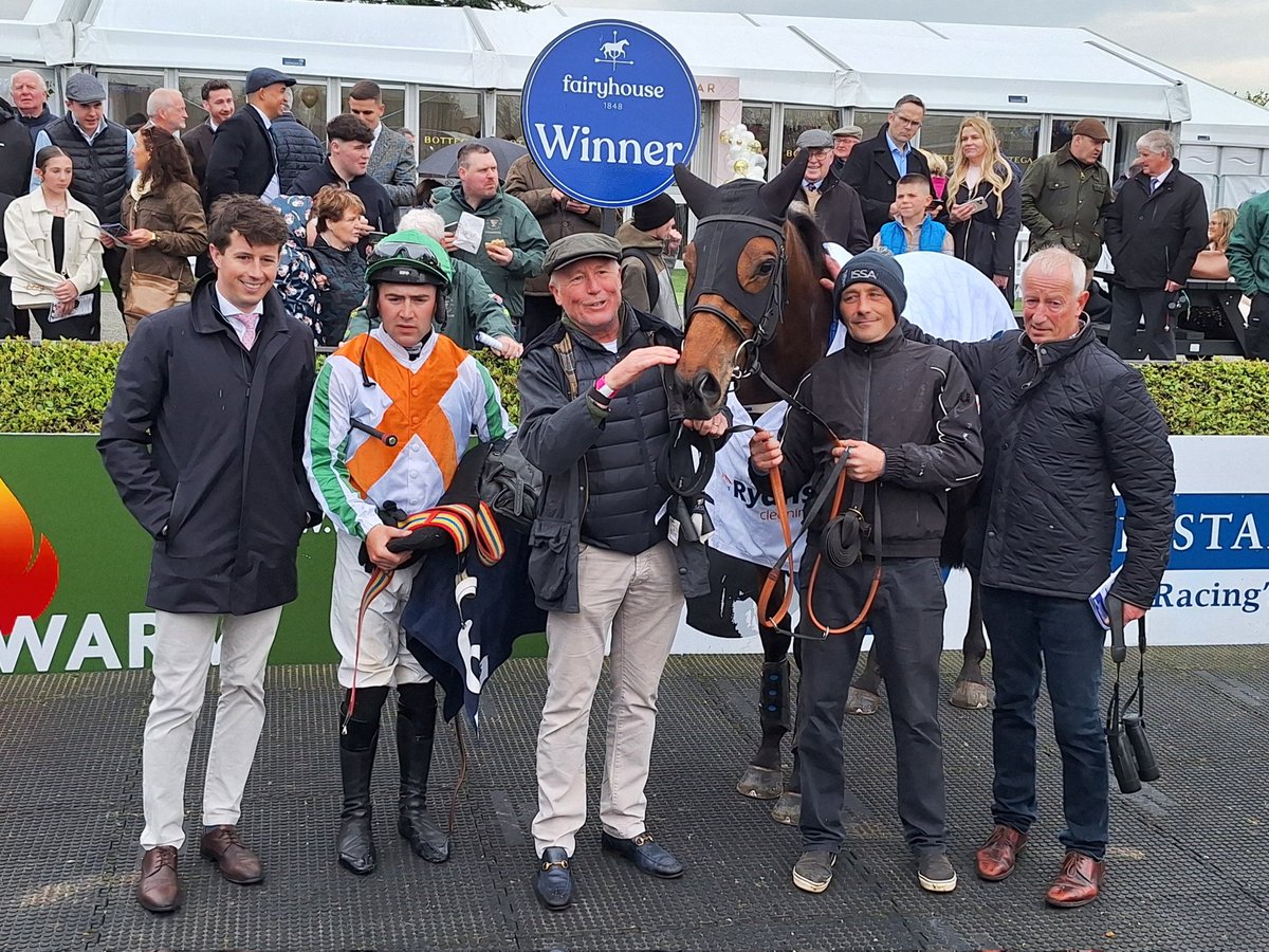 Icare D'aubrelle &amp; <a href="/GainfordJordan/">Jordan Gainford</a> with winning connections <a href="/Fairyhouse/">FairyhouseRacecourse</a>