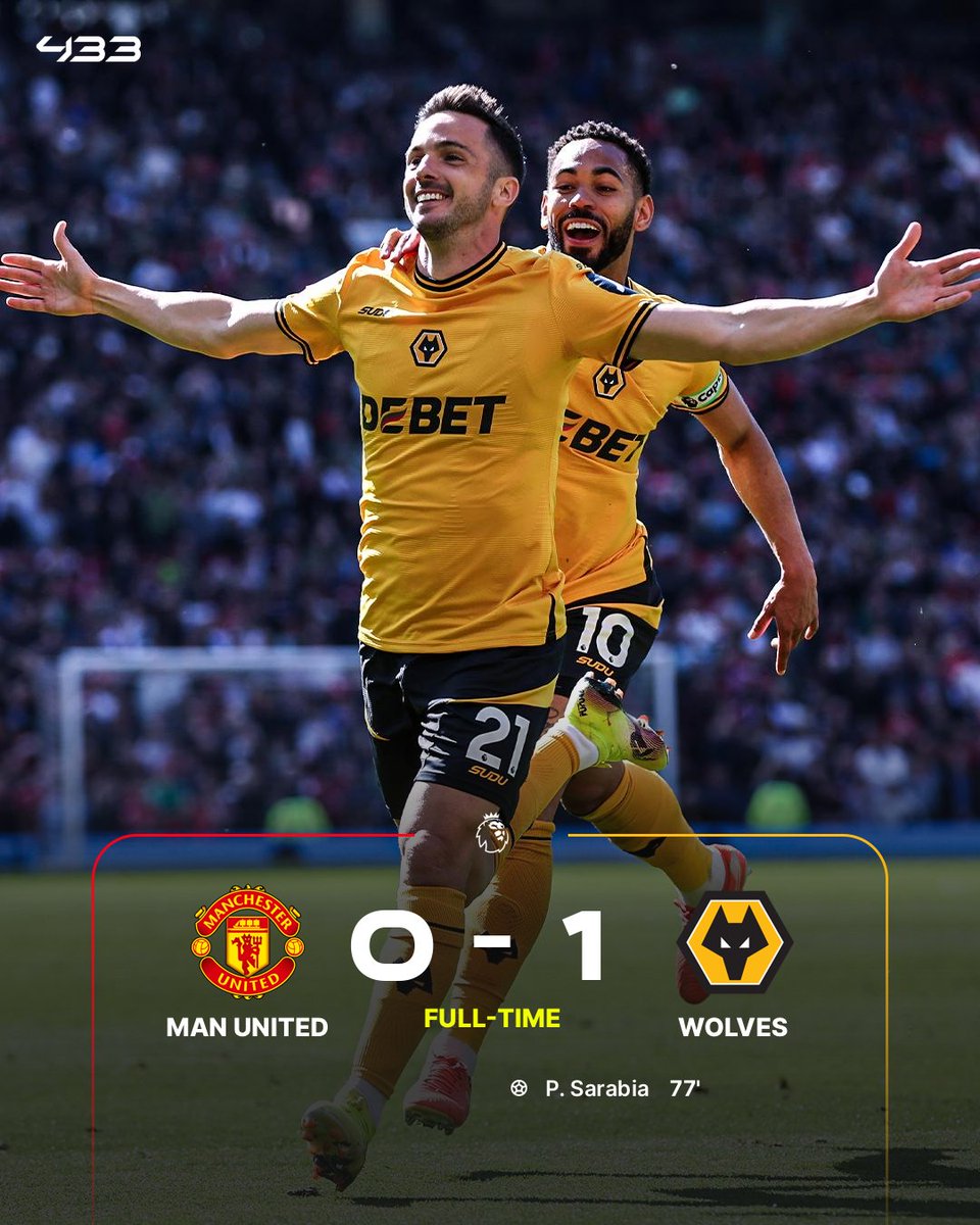 433's tweet image. Wolves 𝑺𝑯𝑶𝑪𝑲 Manchester United 😱
