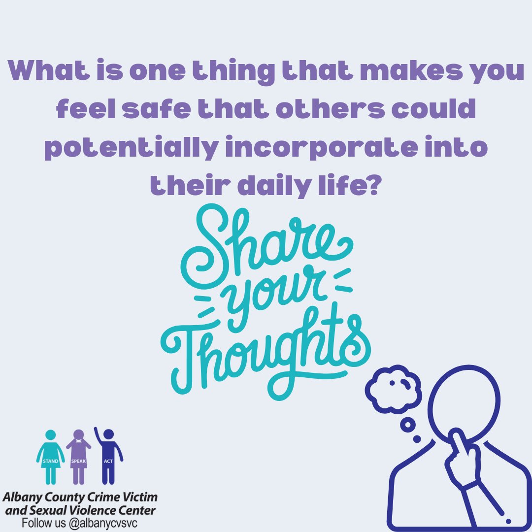 AlbanyCVSVC's tweet photo. For example, it makes me feel safe when people ask for consent before physical contact. 

#day20 #30daysofSAAM2025 #SAAM2025 #SAAM https://t.co/woyf1VBJNe