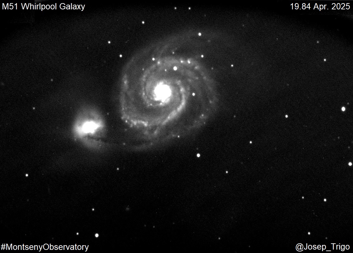 Dr. Josep M Trigo ⭐🌛#PlanetaryDefense #DART HERA (@josep_trigo) on Twitter photo LAST NIGHT WE IMAGED at #MontsenyObservatory the interacting pair of galaxies #M51 #WhirlpoolGalaxy located in Ursa Majoris at ~31 million lightyears from us. More details about our observational & educational project in #Catalonia:
➡️carillon-dahlia-r2by.squarespace.com/joseptrigo/home
#ProtectTheDarkSky LAST NIGHT WE IMAGED at #MontsenyObservatory the interacting pair of galaxies #M51 #WhirlpoolGalaxy located in Ursa Majoris at ~31 million lightyears from us. More details about our observational & educational project in #Catalonia:
➡️carillon-dahlia-r2by.squarespace.com/joseptrigo/home
#ProtectTheDarkSky