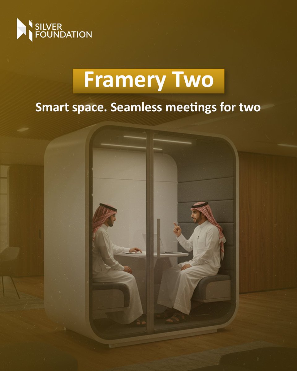 SilverFoundati1's tweet photo. Smart meetings. Full privacy. Exceptional experience.
Silver Foundation’s meeting pods features:
Smart motion sensors
Adjustable lighting &amp; video modes tailored
Exceptional soundproofing
Request your free quote now
#MeetingPods #SmartDesign #OfficeSolutions #Soundproofing https://t.co/aPvNlSBfvc