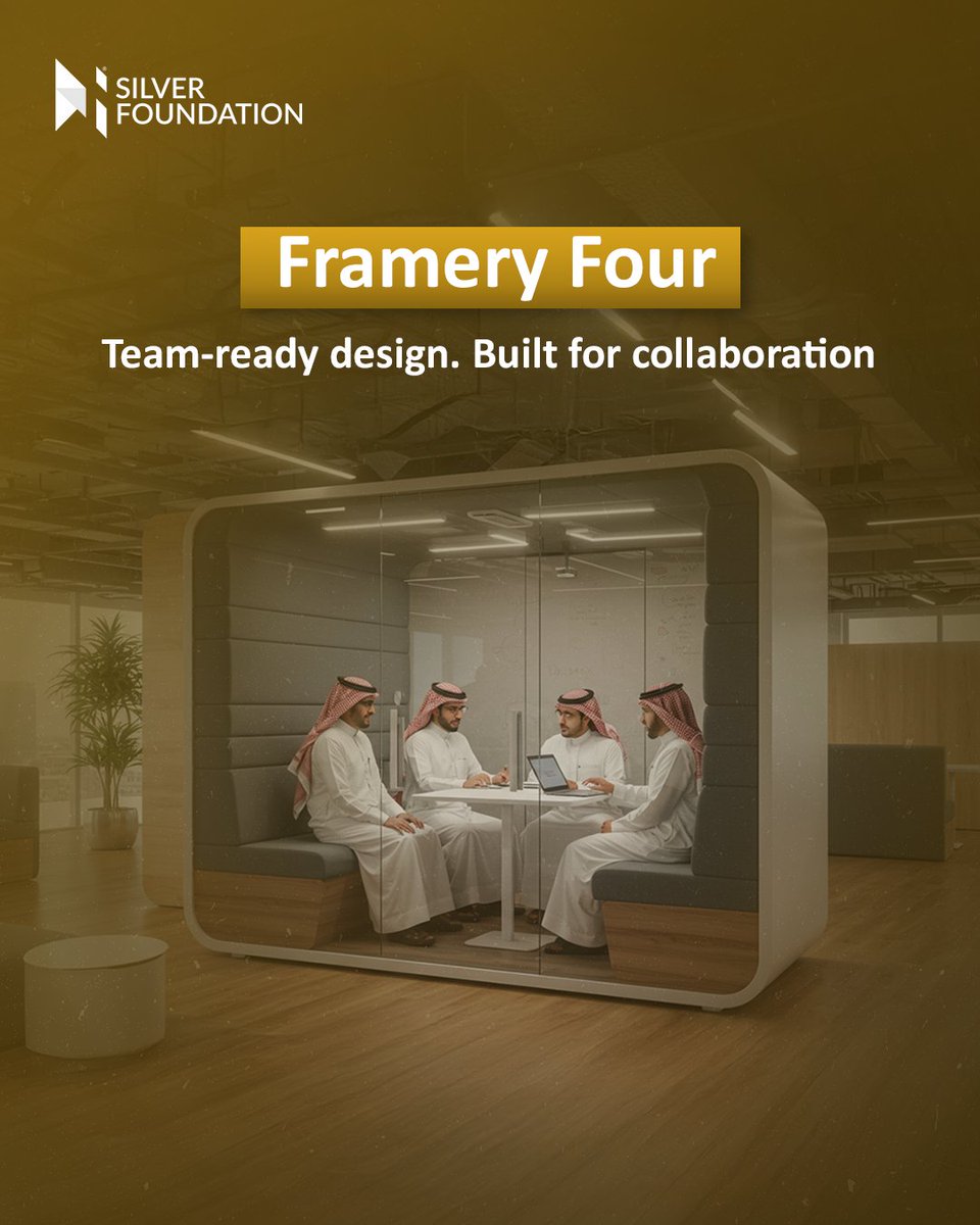 SilverFoundati1's tweet photo. Smart meetings. Full privacy. Exceptional experience.
Silver Foundation’s meeting pods features:
Smart motion sensors
Adjustable lighting &amp; video modes tailored
Exceptional soundproofing
Request your free quote now
#MeetingPods #SmartDesign #OfficeSolutions #Soundproofing https://t.co/aPvNlSBfvc