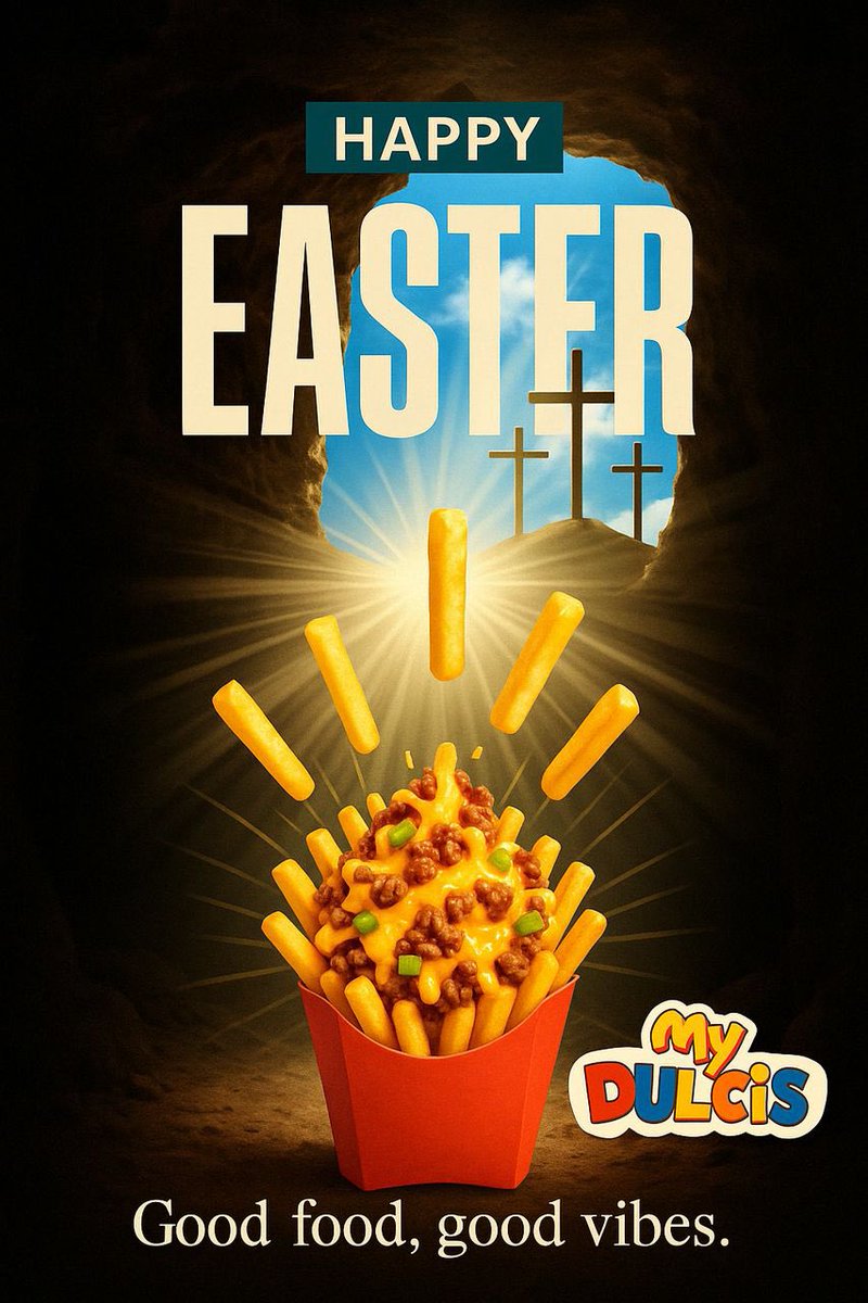 dulcisgh's tweet photo. He is risen… and so are your cravings!
Celebrate Easter the Dulcis way with heavenly loaded fries and unforgettable flavor.
Good food. Good vibes. Always.

#Dulcis #Easter2025 https://t.co/plKa0dZ9Fx