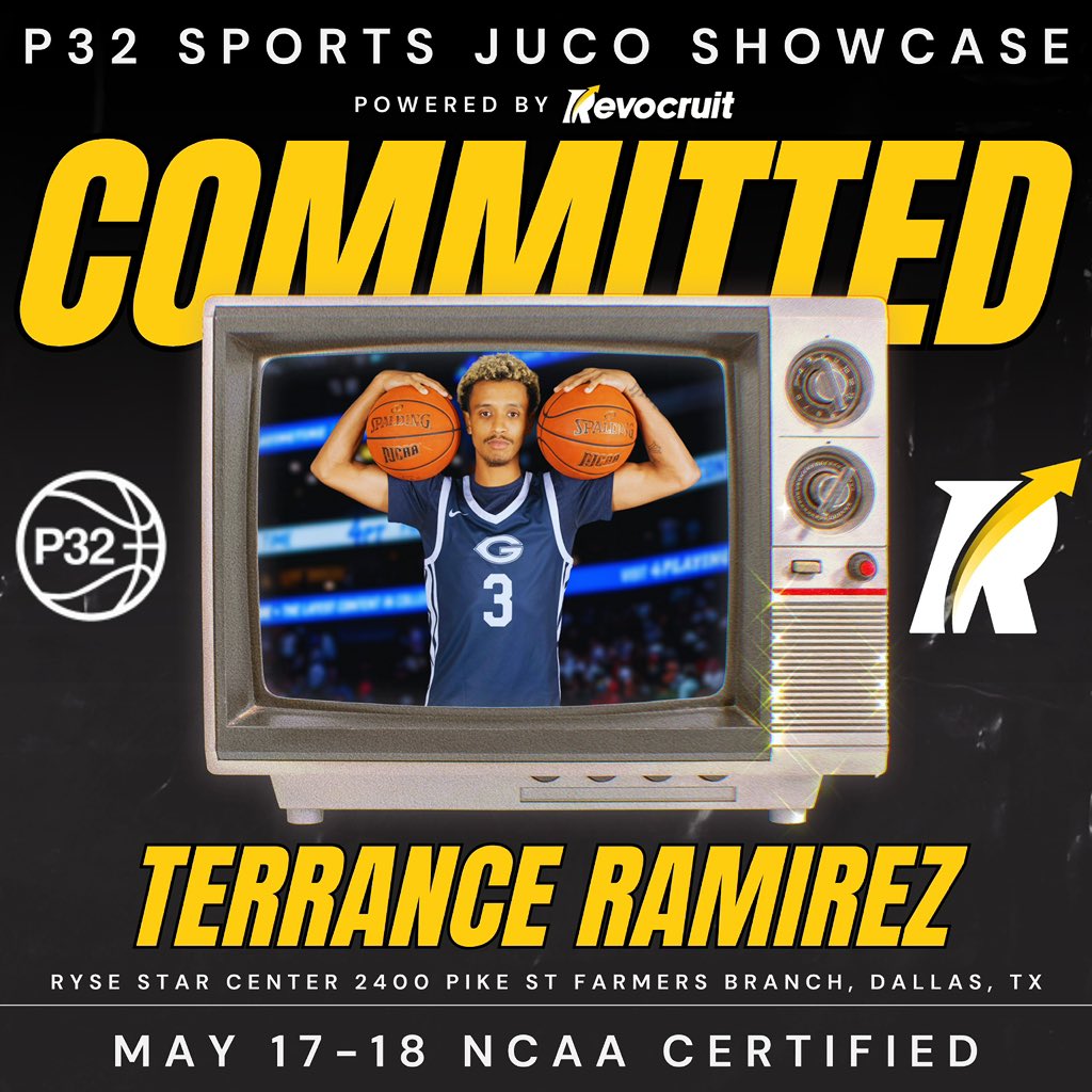 JC Event Commit: Grayson College Sophomore Guard Terrance Ramirez is officially locked in for the New Balance P32 Sports JUCO Showcase, powered by Revocruit.

This NCAA Certified event takes place May 17–18 at the Ryse Star Center.

📍2400 Pike St, Farmers Branch, TX

#JC4PT