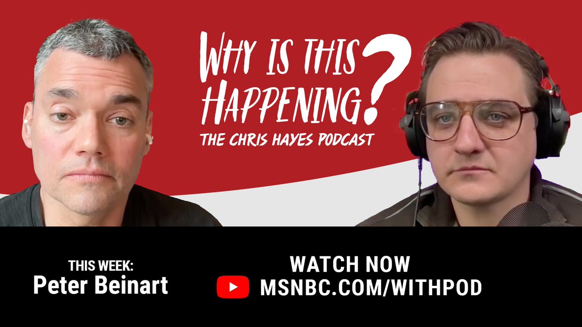 MSNBC (@msnbc) on Twitter photo In the latest episode of “Why Is This Happening?,” <a href="/allinwithchris/">All In with Chris Hayes</a>’ <a href="/chrislhayes/">Chris Hayes</a> is joined by Peter Beinart, author of “Being Jewish After the Destruction of Gaza: A Reckoning.”
Listen now wherever you get your podcasts or watch the full episode on YouTube at In the latest episode of “Why Is This Happening?,” <a href="/allinwithchris/">All In with Chris Hayes</a>’ <a href="/chrislhayes/">Chris Hayes</a> is joined by Peter Beinart, author of “Being Jewish After the Destruction of Gaza: A Reckoning.”
Listen now wherever you get your podcasts or watch the full episode on YouTube at