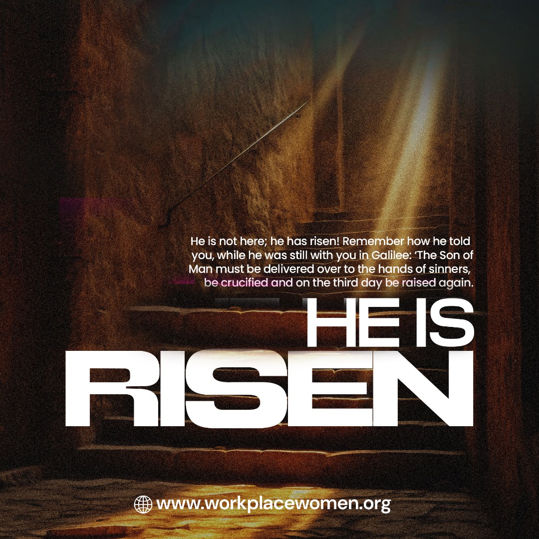 workplacewomen_'s tweet photo. HAPPY EASTER TO EVERY WOMEN IN THE WORKPLACE
He is not hereโHe has risen, just as He said! Celebrate the power of the resurrection!
.
.
.
.
#WorkplaceWomen
#HappyEaster
#HeIsRisen
#ResurrectionPower
#EasterVictory
#JesusLives
#EmptyTomb
#RisenSavior
#Faith
#Hope https://t.co/1MZwXg1Nkv